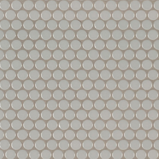 MS International Domino 12" x 13" Glossy Porcelain Penny Round Mosaic