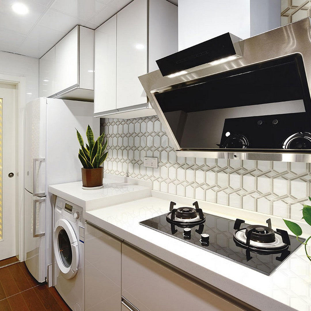 MS International Royal Link 11.81" x 13" Polished Marble Deco Mosaic