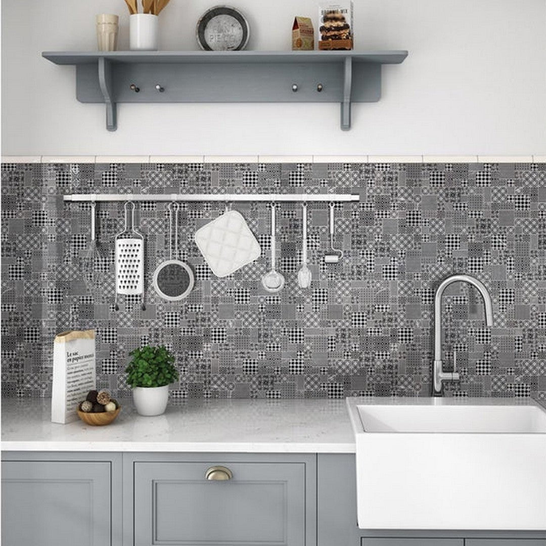 MS International Tetris 11.81" x 11.81" Polished Marble Deco Mosaic