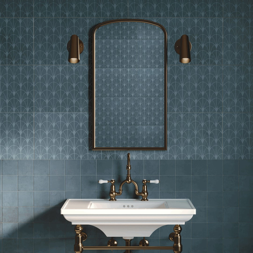 Bedrosians Wave 12" x 24" Honed Fan Deco Porcelain Tile