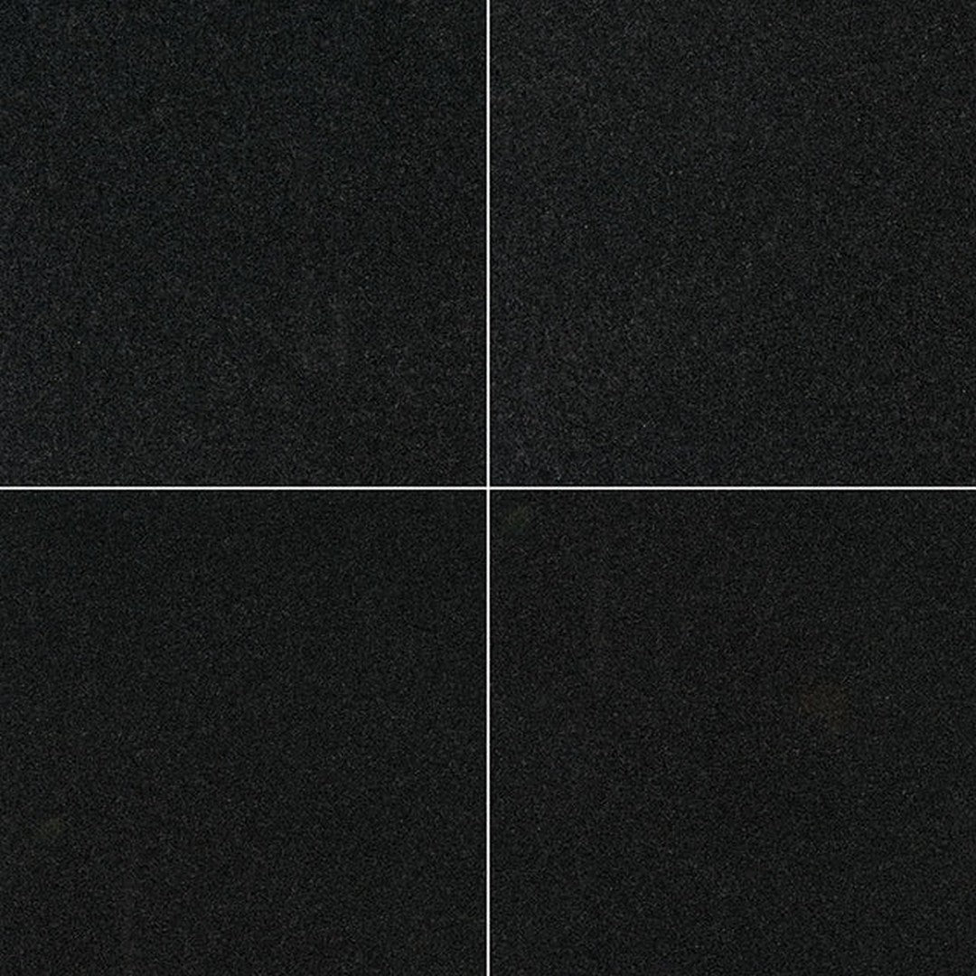 MS International Premium Black 12" x 12" Flamed Granite Wall and Floor Tile