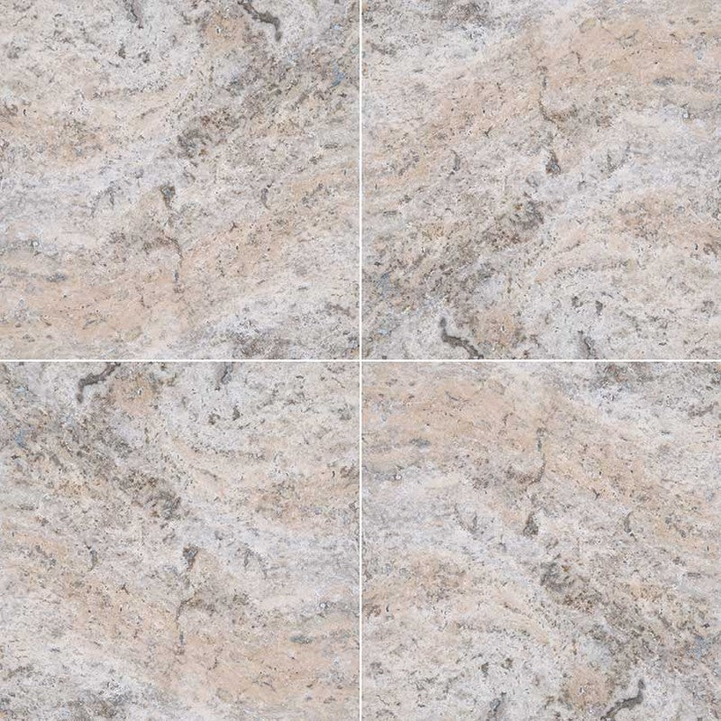 MS International Silver 12" x 12" Honed Travertine Tile