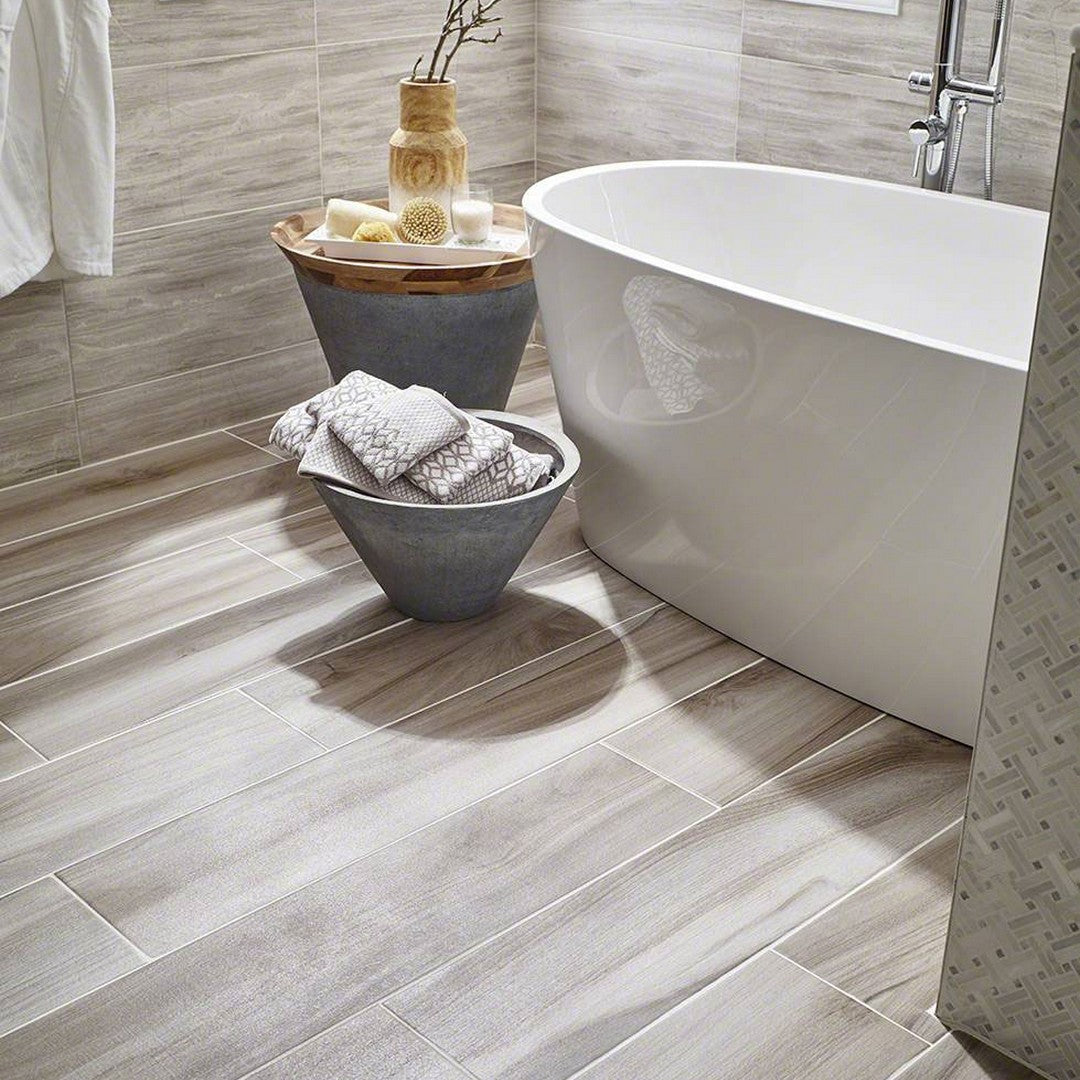 MS International White Oak 6" x 24" Honed Marble Tile