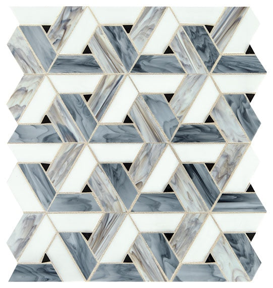 Daltile Vivify 13" x 15" Matte Glass 1x3" Trapezoid Mosaic
