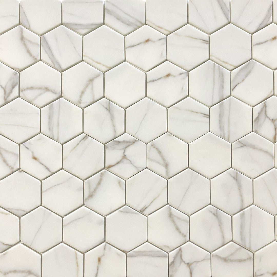 Ottimo Verona 11" x 13" Matte Glass Hexagon Mosaic