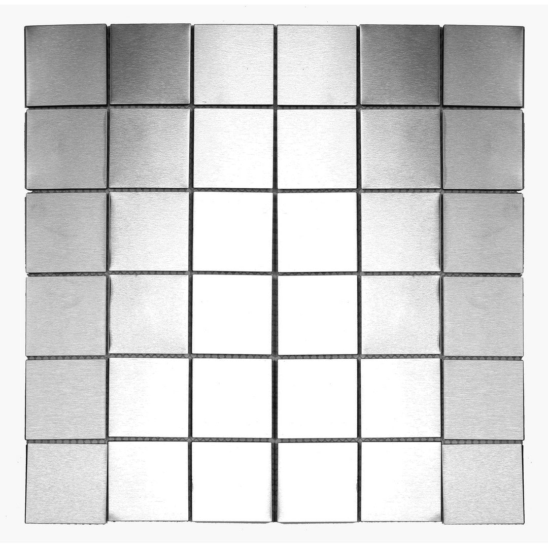 Ottimo Steel 12" x 12" Brushed Stainless Steel Mosaic
