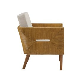 Blake Handcrafted Rattan Upholstered Accent Arm Chair
