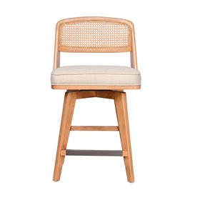 Micah Woven Rattan Back Swivel Counter Stool