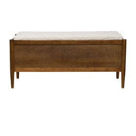 Arcadia Accent Bench with Storage and Upholstered Cushion