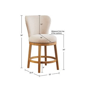 Stewart Upholstered 360 Degree Swivel Counter Stool 25" H