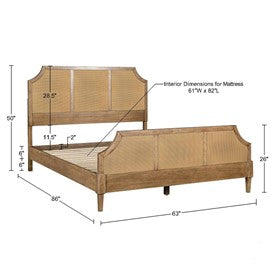 Salina Woven Cane Queen Platform Bed