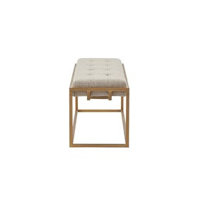 Greenwich Button-tufted Upholstered Metal Base Accent Bench