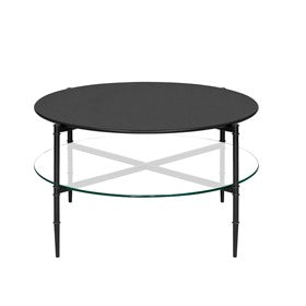 Caroline Round Coffee Table with Interchangeable Wood and Glass Top