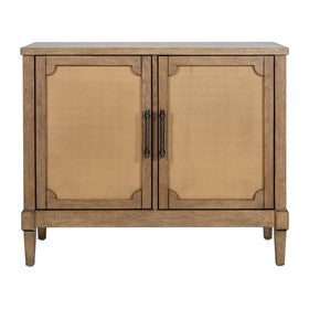 Salina Woven Cane Accent Cabinet