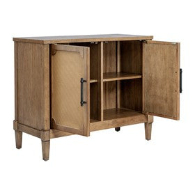 Salina Woven Cane Accent Cabinet