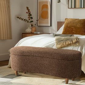 Bailey Boucle Flip Top Storage Bench