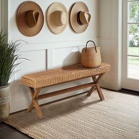 Seadrift Hand-woven Water Hyacinth Accent Bench