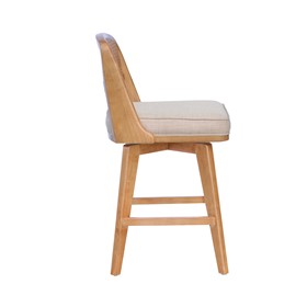 Micah Woven Rattan Back Swivel Counter Stool