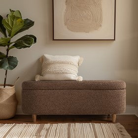 Bailey Boucle Flip Top Storage Bench