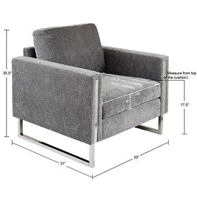 Madden Upholstered Metal Base Accent Lounge Chair