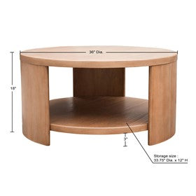 Skye Round Coffee Table with Shelf