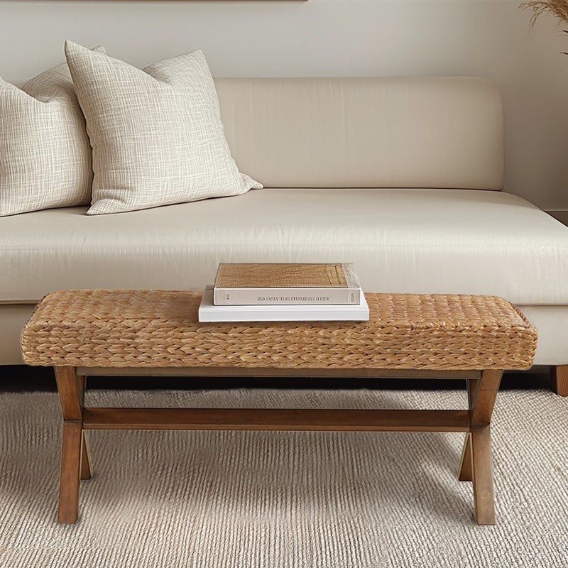 Seadrift Hand-woven Water Hyacinth Accent Bench