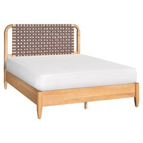 Jameson Woven Faux Leather Bed Queen