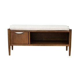 Arcadia Accent Bench with Storage and Upholstered Cushion