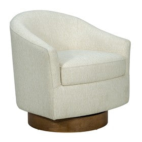 Ashton Upholstered Swivel Chair with Wood Base