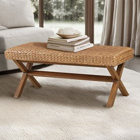 Seadrift Hand-woven Water Hyacinth Accent Bench