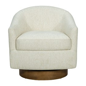 Ashton Upholstered Swivel Chair with Wood Base