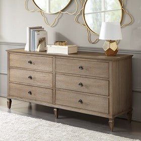 Victoria 6-drawer wood dresser (70")