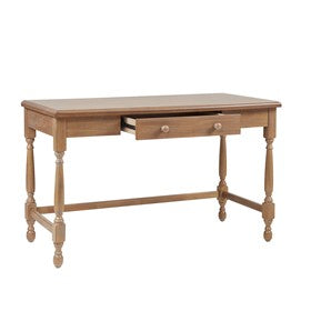 Tabitha Solid Wood Desk with 1 Drawer and turned legs