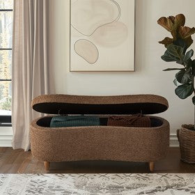 Bailey Boucle Flip Top Storage Bench