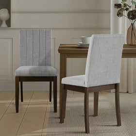 Everly Upholstered Channel-back Dining Chair Set of 2