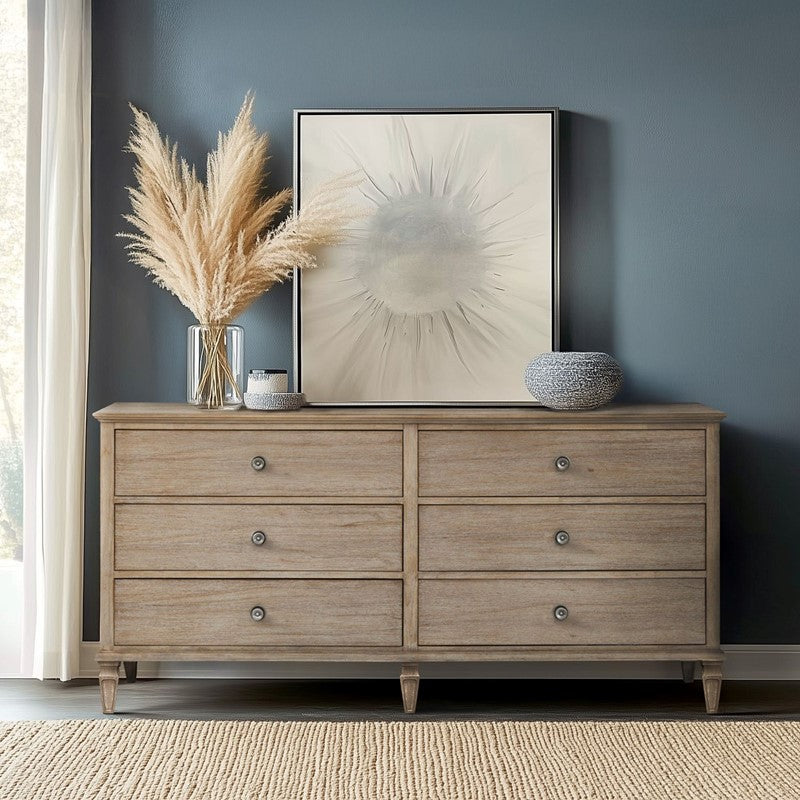 Victoria 6-drawer wood dresser (70")