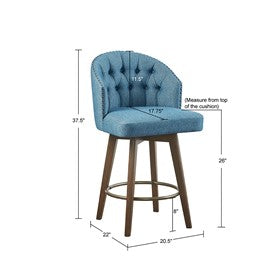 Onyx Upholstered 360 Degree Swivel Counter Stool 26" H