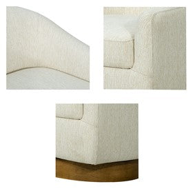 Ashton Upholstered Swivel Chair with Wood Base