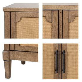 Salina Woven Cane Accent Cabinet