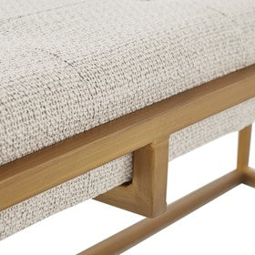 Greenwich Button-tufted Upholstered Metal Base Accent Bench