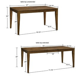 Cove Rectangle Extension Dining Table