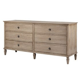 Victoria 6-drawer wood dresser (70")