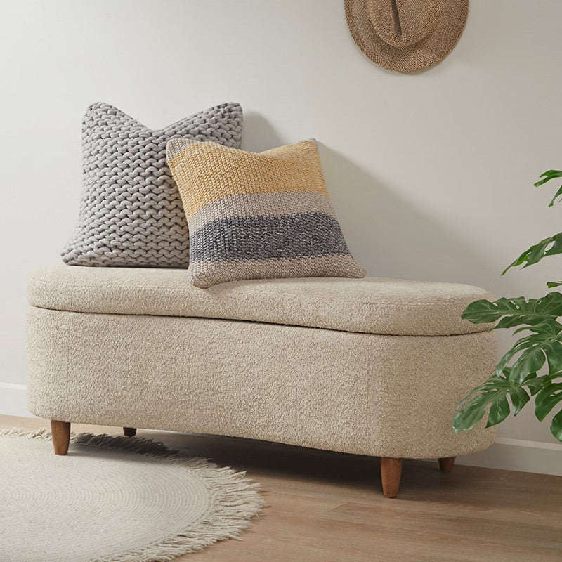 Bailey Boucle Flip Top Storage Bench