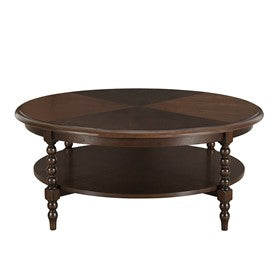 Philippe Round Coffee Table with Shelf