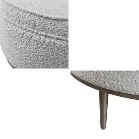 Harriet Upholstered Round Cocktail Ottoman with Metal Base 34" Dia