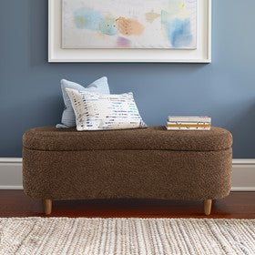 Bailey Boucle Flip Top Storage Bench