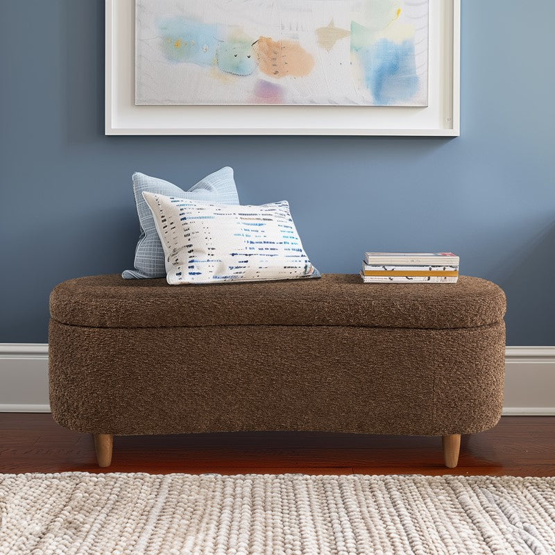 Bailey Boucle Flip Top Storage Bench