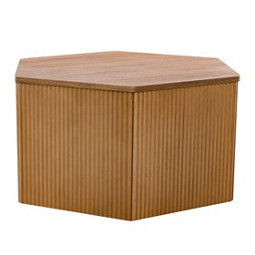 Honey Fluted Hexagon Coffee Table