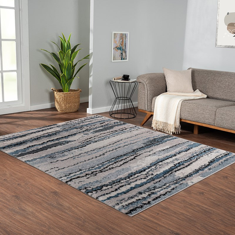 Riley Watercolor Abstract Stripe Woven Area Rug