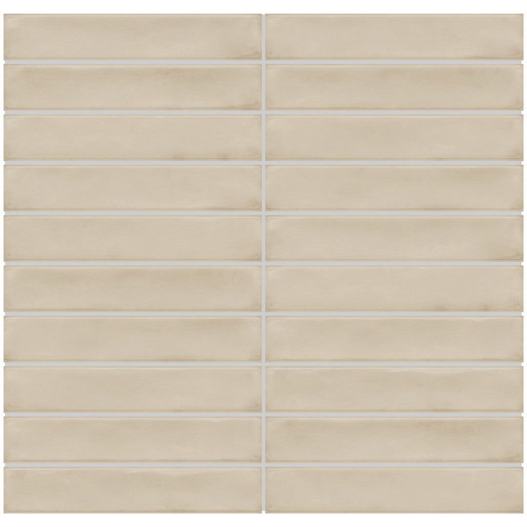 Daltile Artcrafted 10" x 12" Glossy Ceramic 1x6" Straight Joint Mosaic